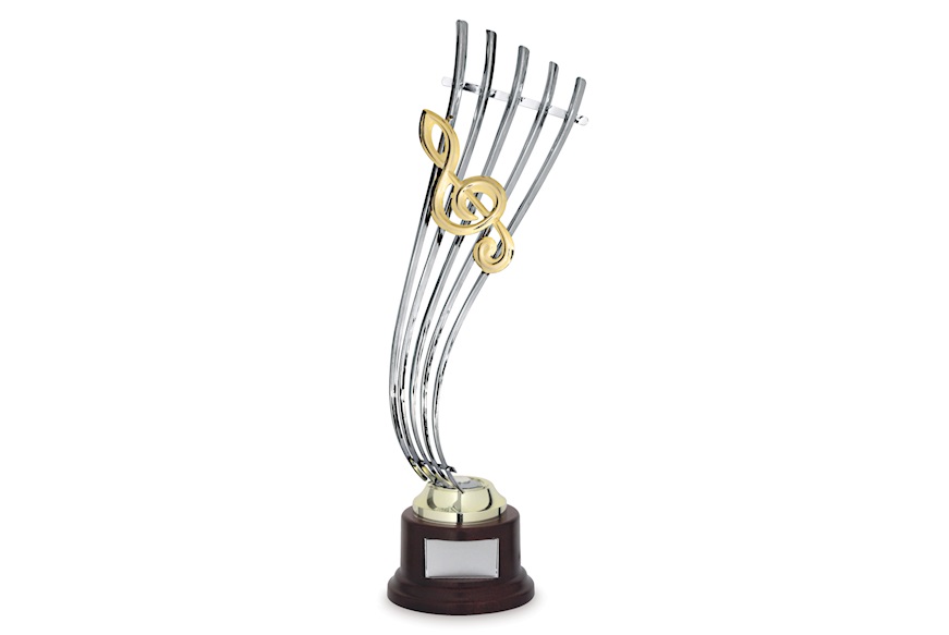 Trofeo Musica in metallo con base in legno Selezione Zanolli