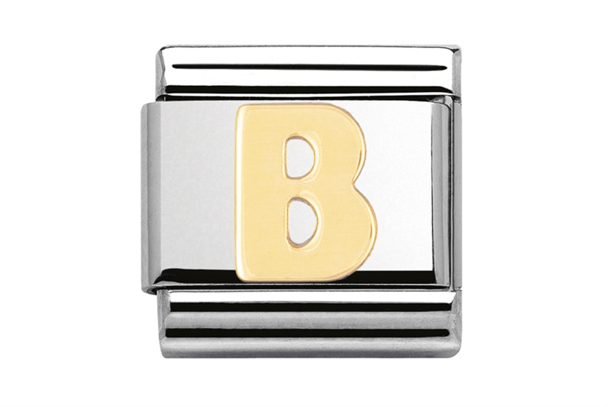 Lettera B Composable acciaio e oro Nomination