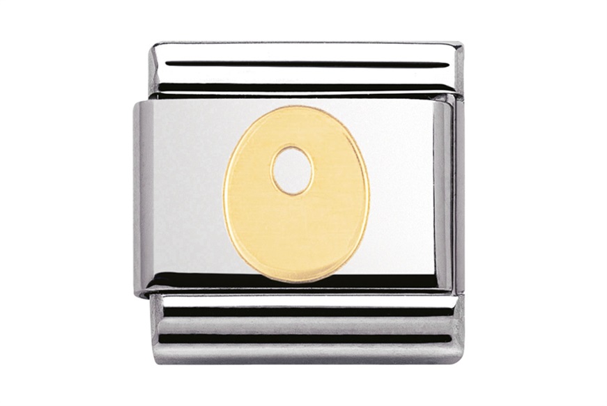 Lettera O Composable acciaio e oro Nomination