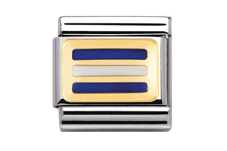 J letter nautical alphabet Composable steel gold and enamel Nomination