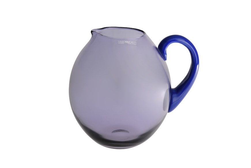 Jug Dandy Murano glass blue peach Nasonmoretti