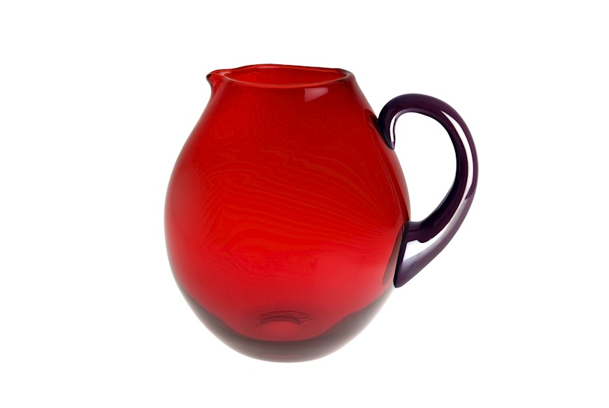 Jug Dandy Murano glass red bilberry Nasonmoretti