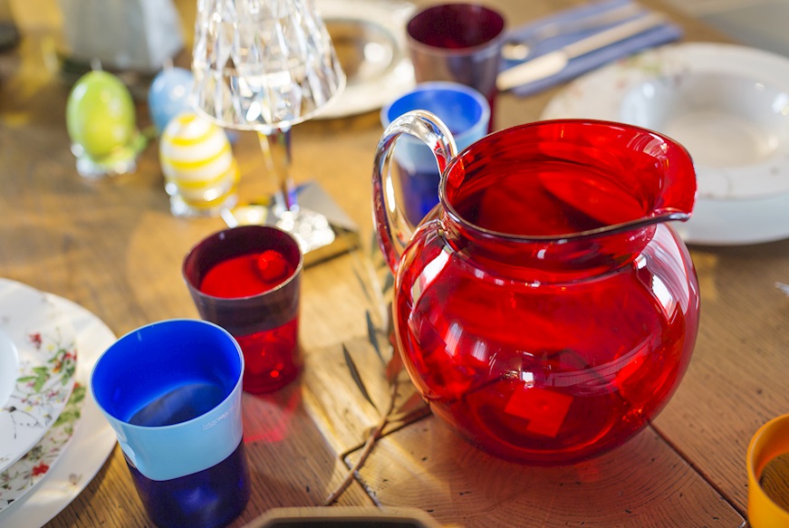 Jug Dandy Murano glass red bilberry Nasonmoretti