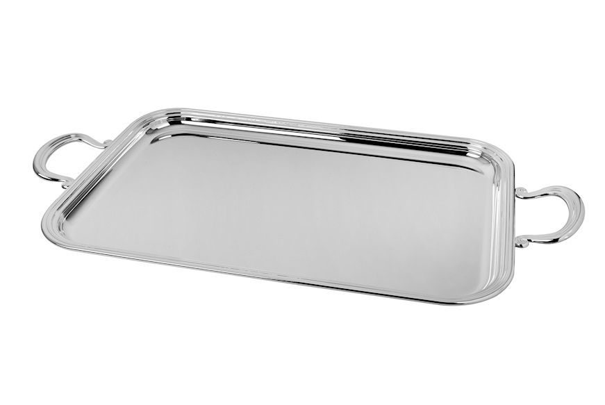 Rectangular tray silver plated in English style Selezione Zanolli