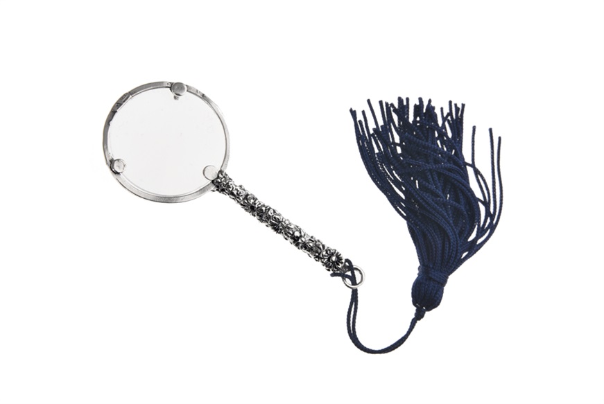 Magnifying glass silver flowers with blue tassel Selezione Zanolli
