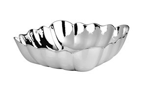Square bowl Ninfea silver Selezione Zanolli
