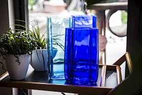 Vaso Bosco vetro di Murano bluino Carlo Moretti