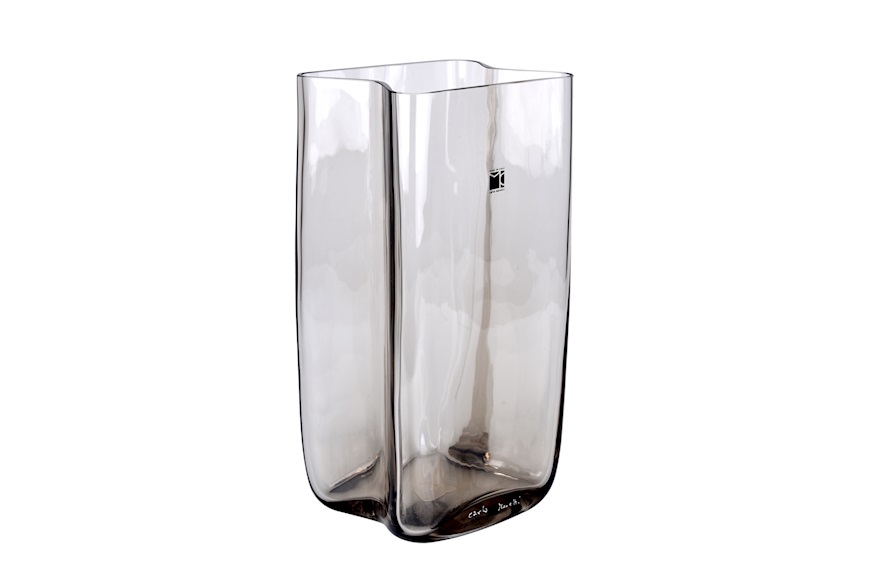 Vase Bosco Murano glass steel Carlo Moretti