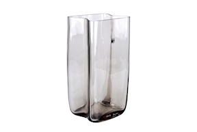 Vaso Bosco vetro di Murano acciaio Carlo Moretti