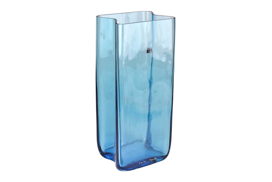 Vase Bosco Murano glass aquamare Carlo Moretti