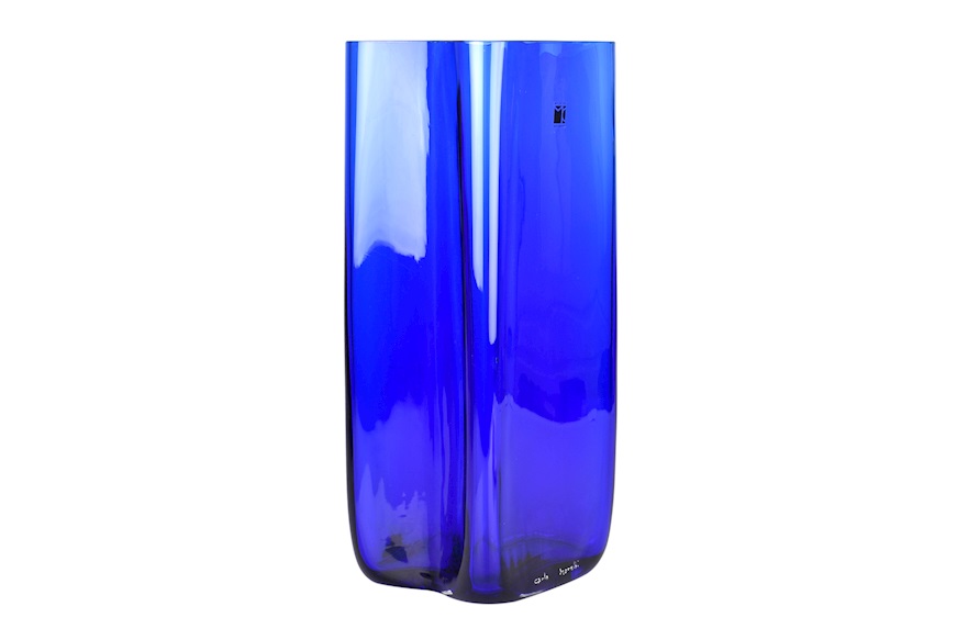 Vase Bosco Murano glass blue Carlo Moretti