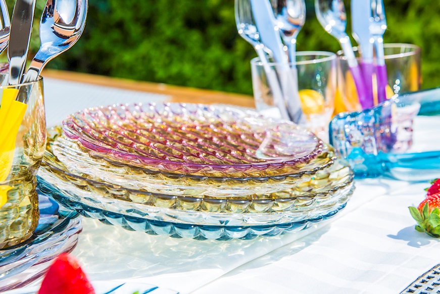 Piatto frutta Jellies Family colore azzurro Kartell