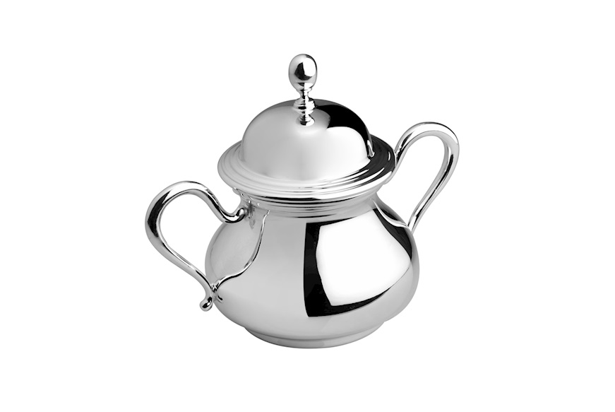 Sugar bowl silver in English style with vertical handles Selezione Zanolli