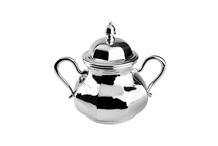 Sugar bowl silver in octagonal style with vertical handles Selezione Zanolli