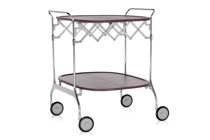 Trolley Gastone steel plum metal Kartell