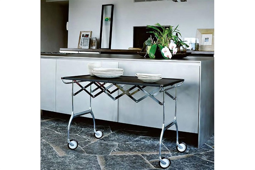 Carrello Battista acciaio bianco Kartell