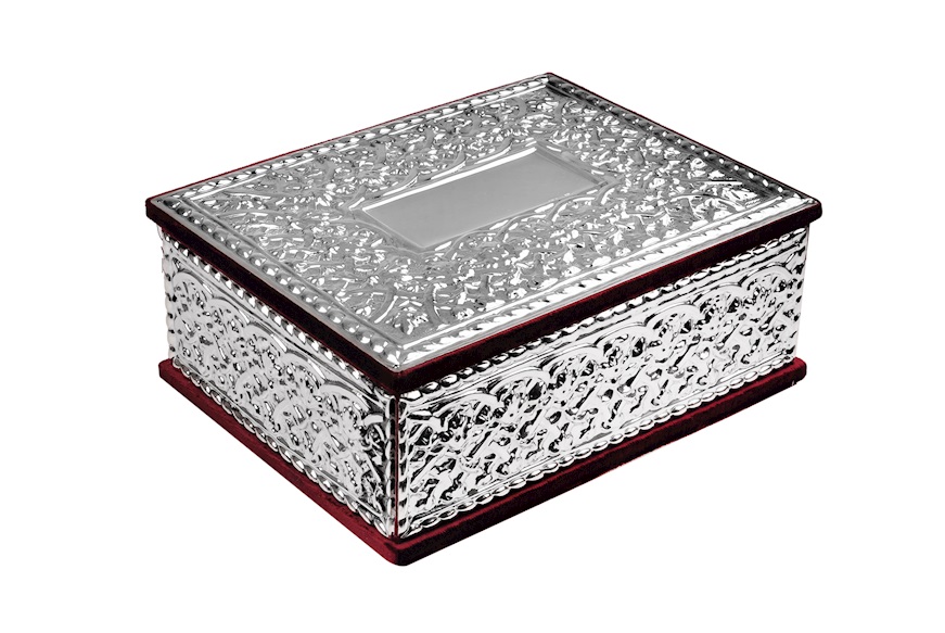 Jewellery box silver and bordeaux velvet Selezione Zanolli