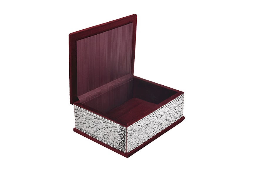 Jewellery box silver and bordeaux velvet Selezione Zanolli