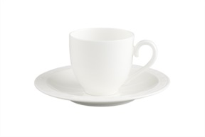 Coffee cup White Pearl porcelain with saucer Villeroy & Boch