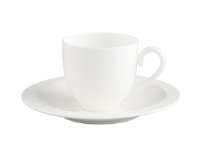 Espresso cup White Pearl porcelain with saucer Villeroy & Boch