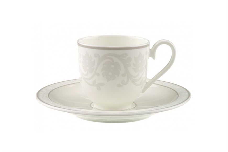 Tazza espresso Gray Pearl porcellana con piatto Villeroy & Boch