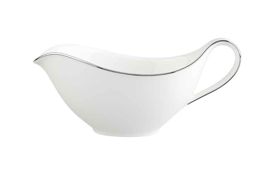 Gravy boat Anmut Platinum n.1 porcelain with saucer Villeroy & Boch