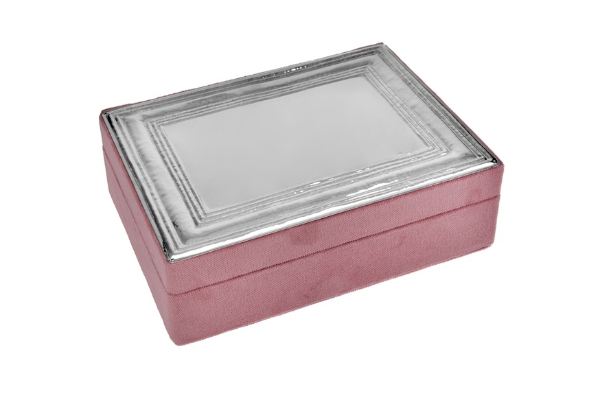 Jewellery box silver and pink velvet Selezione Zanolli