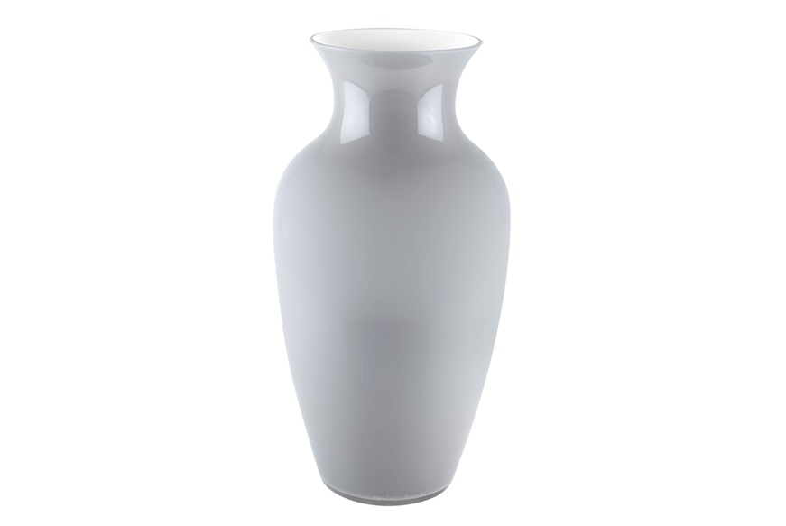 Vaso I Cinesi vetro di Murano Dandy grigio bianco Carlo Moretti