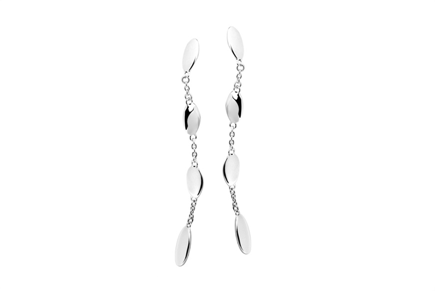 Orecchini argento con quattro ovali lucidi Selezione Zanolli