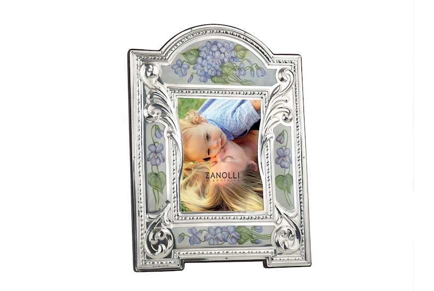 Picture frame silver with floral decoration Selezione Zanolli