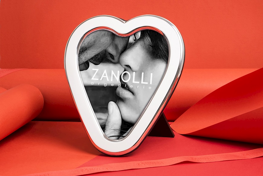 Picture frame silver in the shape of heart Selezione Zanolli