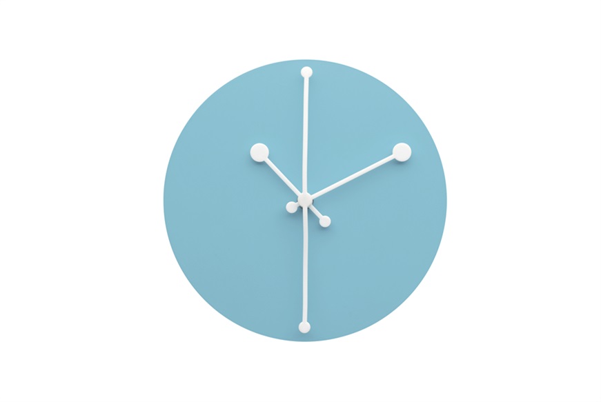 Orologio da parete Dotty Clock acciaio azzurro Alessi