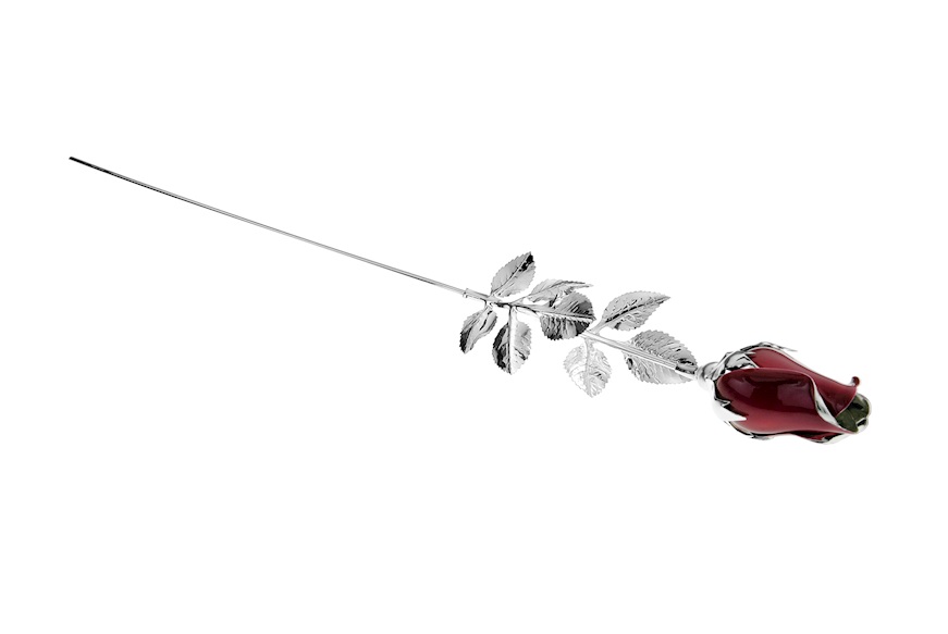 Rose silver and red enamel Selezione Zanolli