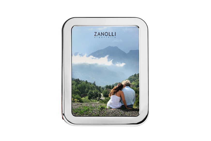 Picture frame silver with shiny band and rounded corners Selezione Zanolli