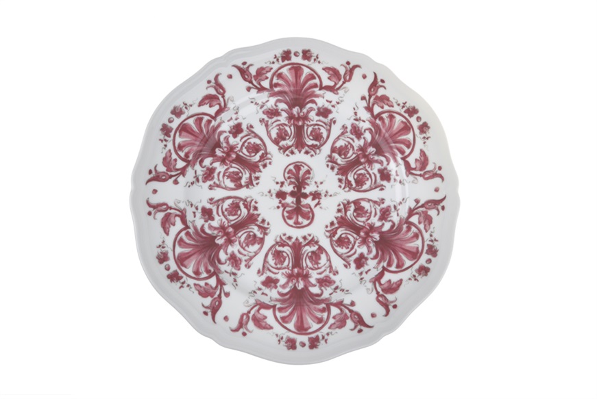 Dinner plate Babele Rosso porcelain Richard Ginori