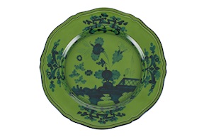 Piatto piano Oriente Italiano Malachite porcellana Richard Ginori