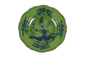Piatto fondo Oriente Italiano Malachite porcellana Richard Ginori