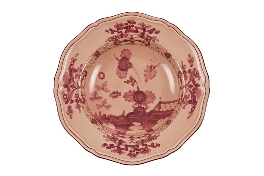 Soup plate Oriente Italiano Vermigl porcelain Richard Ginori