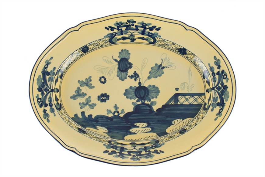 Oval tray Oriente Italiano Citrino porcelain Richard Ginori
