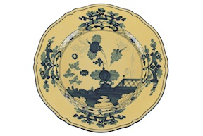 Vassoio rotondo Oriente Italiano Citrino porcellana Richard Ginori