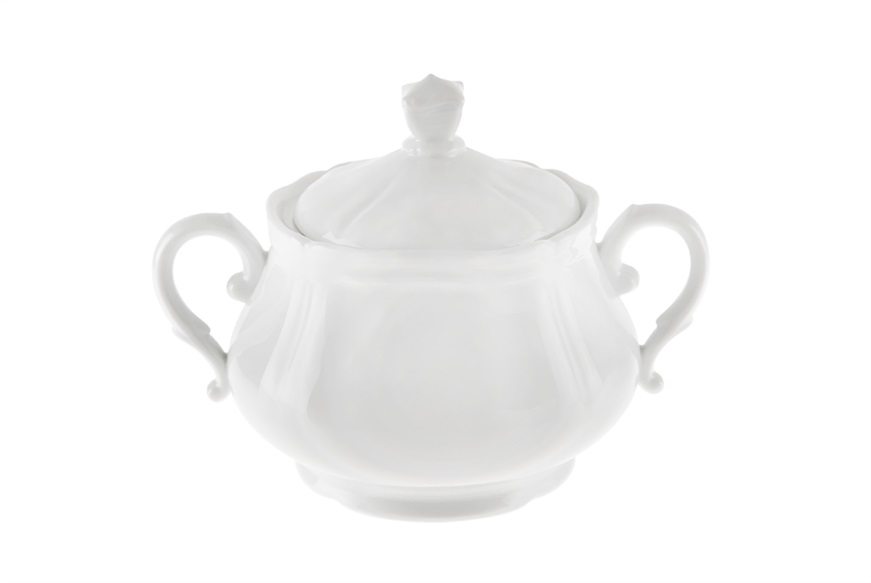 Sugar bowl Antico Doccia porcelain white Richard Ginori