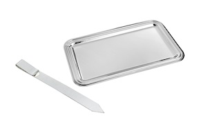 Letter tray and paper knife trilaminated Silver Selezione Zanolli