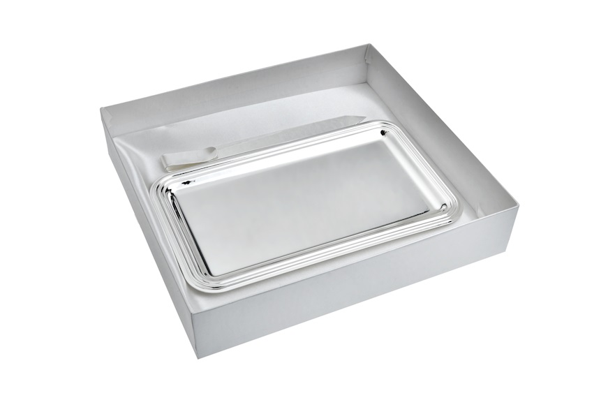 Letter tray and paper knife trilaminated Silver Selezione Zanolli