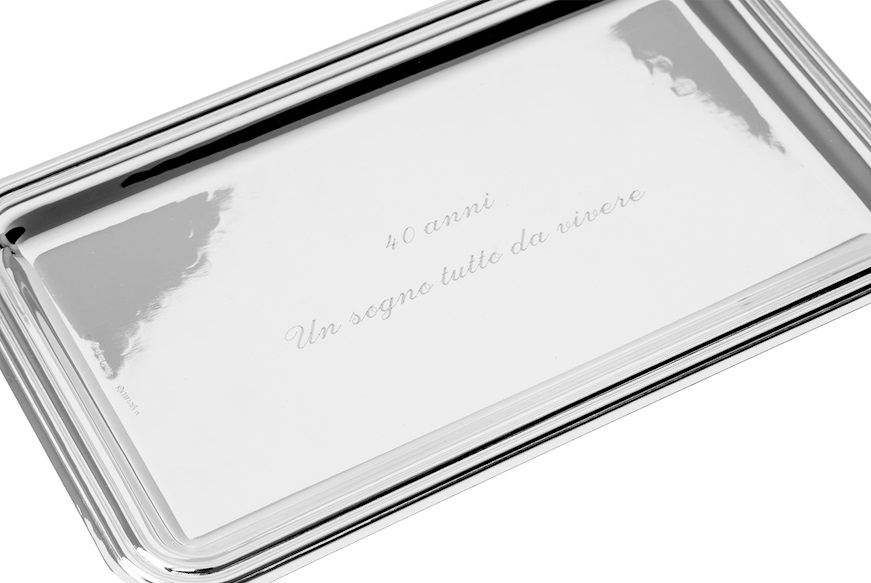 Letter tray and paper knife trilaminated Silver Selezione Zanolli