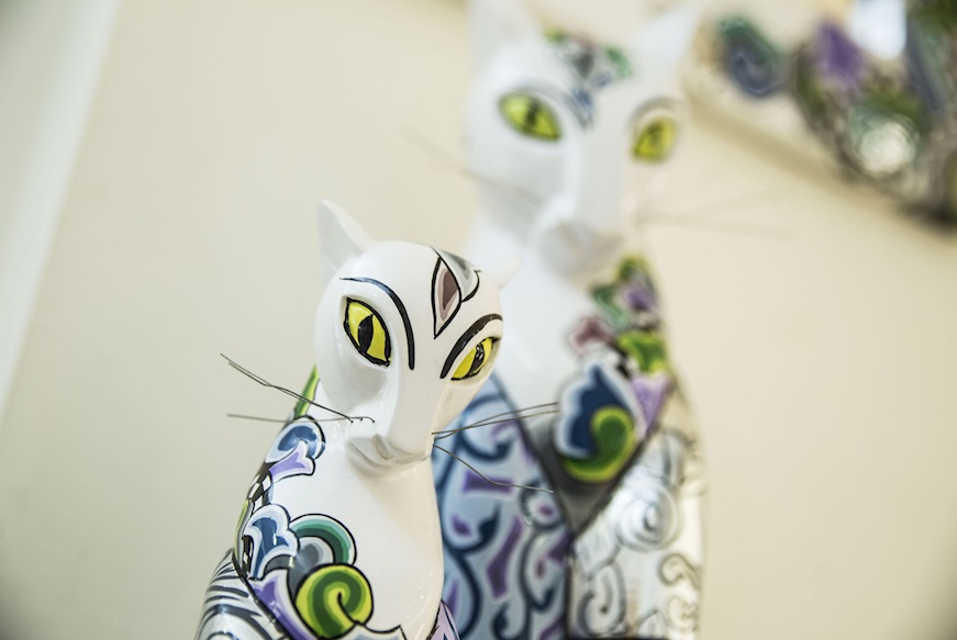 Gatto Guardian Cat M dipinto a mano Tom's Drag