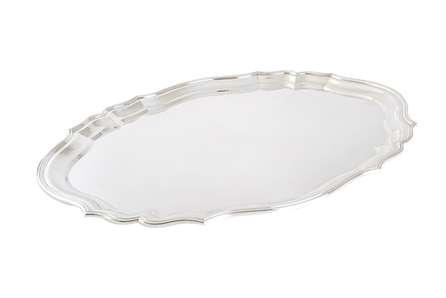 Oval tray silver in Venetian style Selezione Zanolli