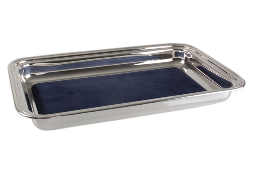 Rectangular valet tray silver plated in English style Selezione Zanolli