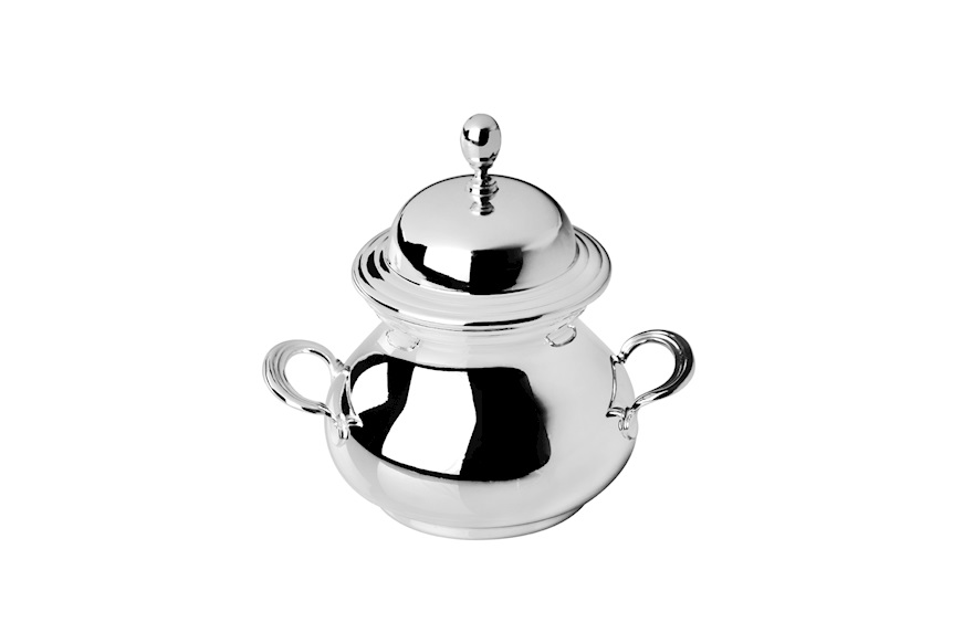 Sugar bowl silver in English style with horizontal handles Selezione Zanolli