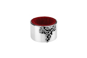 Drip catcher silver with grape decoration Selezione Zanolli