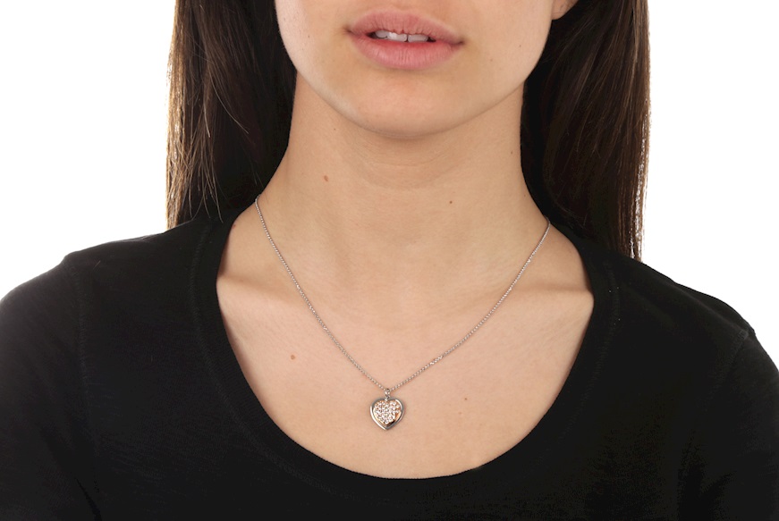 Necklace silver heart with zircons Selezione Zanolli